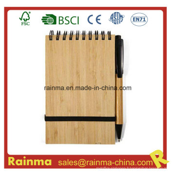 A6 Spiral Bamboo Notebook avec Eco Pen